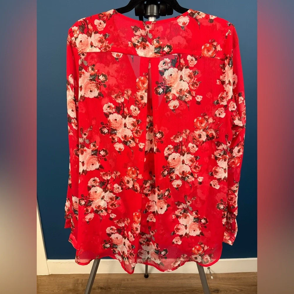 Kut from the Kloth Red Floral Blouse - Picture 4 of 4